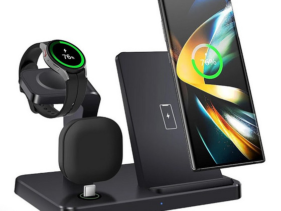 3in1 Fast Wireless Charger Station Dock For Samsung,Apple