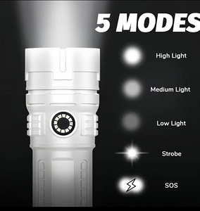 3LED USB перезаряжаемый светодиодный фонарик с USB-портом. (4 фото из 10)