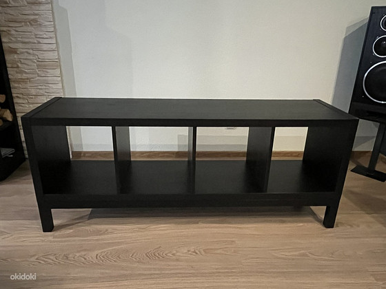 Полка с металлическим основанием IKEA, черно-коричневый/черн