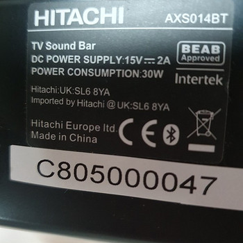 Hitachi AXS014BT heliriba, Hitachi AXS014BT heliriba