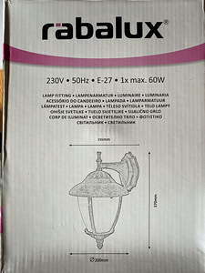 UUS! Rabalux - Seinavalgusti õue 1xE27/60W/230V (3 foto / 3)