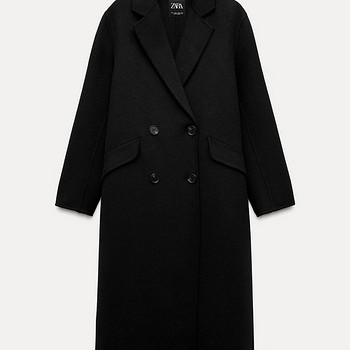 Zara wool coat black xs