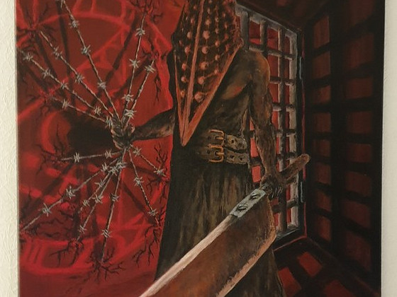 "Добро пожаловать в Silent Hill." Акрил; холст 50x70см.
