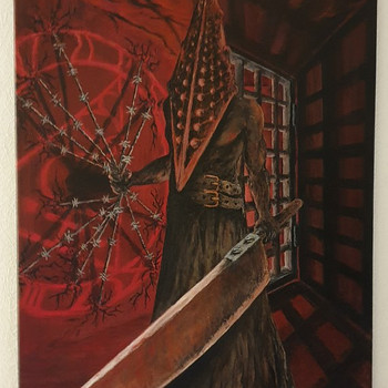 "Добро пожаловать в Silent Hill." Акрил; холст 50x70см.