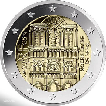 Франция 2 евро 2025 Нотр-Дам UNC