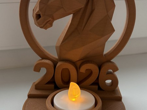 3D-фигурка “2026” с лошадью