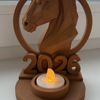 3D-фигурка “2026” с лошадью