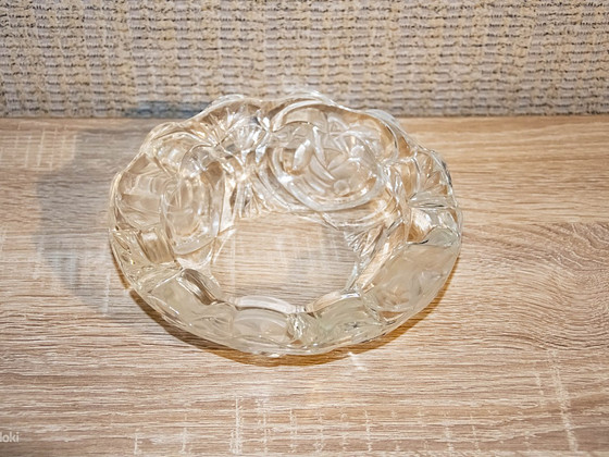 Толстостенная стеклянная чаша, "pasari rose bowl"