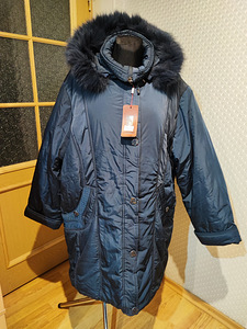 Uus talvejope (suurus 70/72), 5XL-6XL. Kapuutsil eemaldatav naturaalne karv. (1 foto / 2)