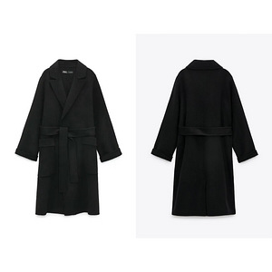 Zara wool coat oversize xs black wool50% (1 foto / 1)