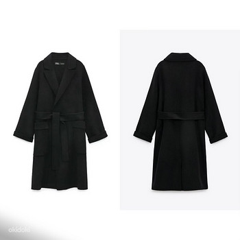 Zara wool coat oversize xs black wool50%