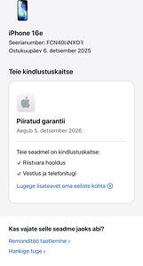 Apple iPhone 16e Black 128GB uus, pakendis. Garantii 12.2026 (5 foto / 5)