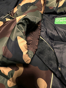 Benetton down feather puffer jacket oversize xs (2 foto / 3)