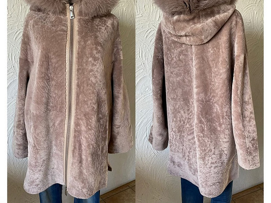 Mouton kapuutsiga, rebaseäärisega L-XL