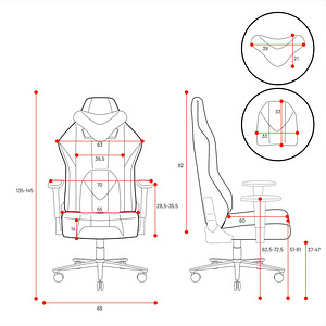 Gaming Chair Diablo X-Player 2.0 Textile King Size: white-bl (5 foto / 5)