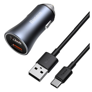 Baseus 40W HIGH POWER Dual Quick Car Charger  USB+ USB-C , cable USB to USB-C 1m (1 фото из 1)