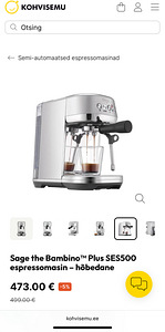 Sage Bambino Plus SES500 espressomasin (1 foto / 4)