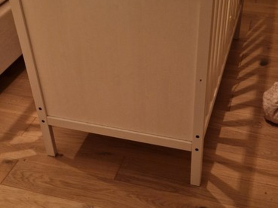 Детская кроватка 120x60 см, белая, кокосовый матрас BAMBOO KOKO