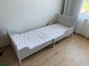 Ikea SUNDVIK piken.voodiraam k.liist.voodipõh., hall, 80x200 (3 foto / 5)