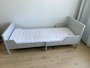 Ikea SUNDVIK piken.voodiraam k.liist.voodipõh., hall, 80x200 (4 foto / 5)