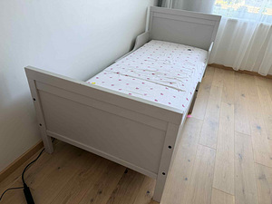 Ikea SUNDVIK piken.voodiraam k.liist.voodipõh., hall, 80x200 (5 foto / 5)