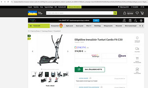 Elliptiline trenažöör Tunturi Cardio Fit c30 + matt (5 foto / 8)