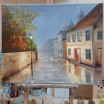 Картина маслом "Сумерки" 40х50