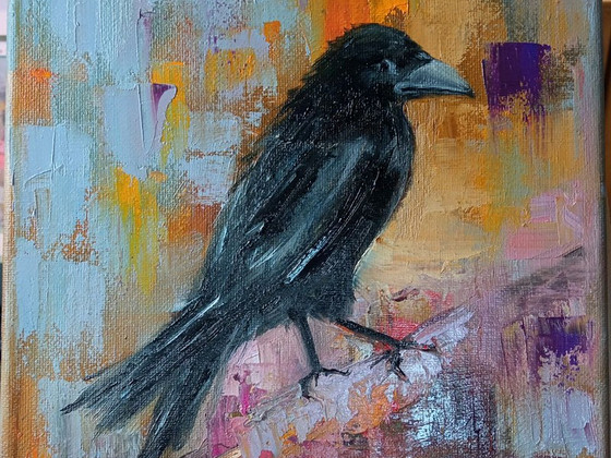 Õlimaal "Vares" 20x20