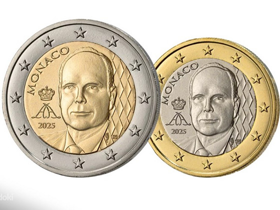 Monaco 1 ja 2 euro 2025 UNC