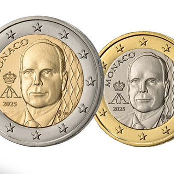 Monaco 1 ja 2 euro 2025 UNC