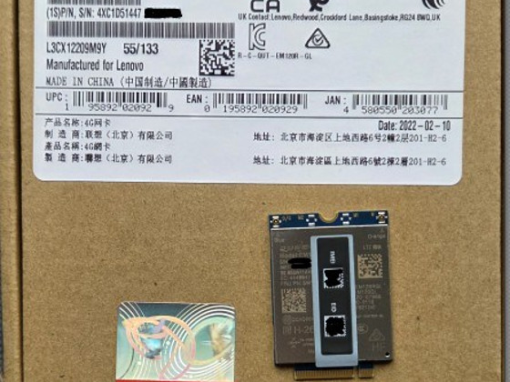 Lenovo 4G LTE WWAN modem Quectel EM120R-GL CAT12