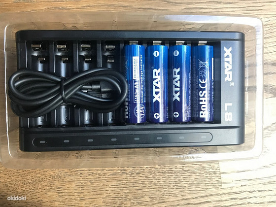 Akupatareid 1.5V 2500mAh AA Lithium ja laadija, uued