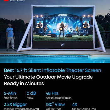 Soundcore Nebula 200" Silent Inflatable Theater Screen