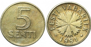 Rukkilill 5 senti 1991 (1 foto / 1)