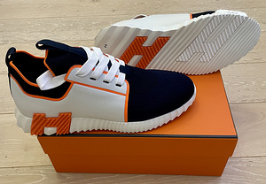 Hermes Bouncing Mens Mesh Sneakers Black-White-Orange (1 foto / 8)