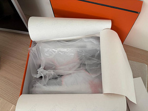 Hermes Bouncing мужские кроссовки из сетки черно-бело-оранже (7 фото из 8)