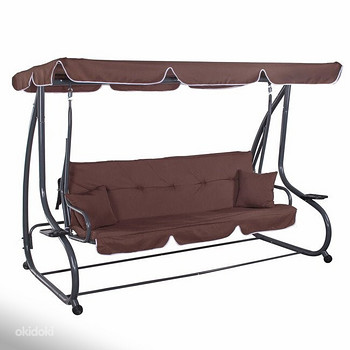 Садовые качели 230x120x164 см, 4-местные, коричневые