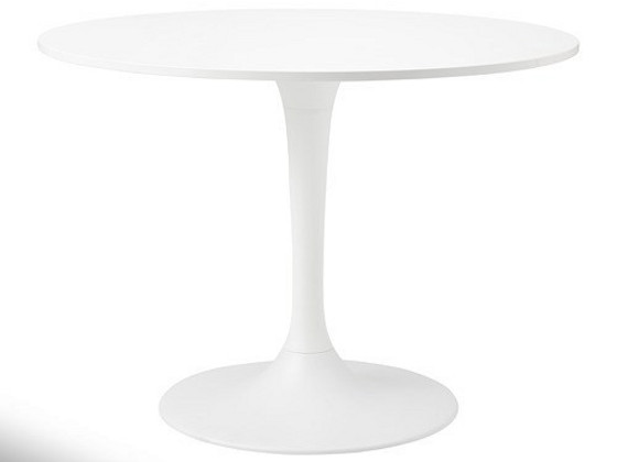 IKEA DOCKSTA ümmargune stiilne valge laud uus 103cm