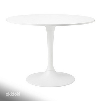 IKEA DOCKSTA ümmargune stiilne valge laud uus 103cm