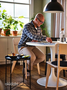 IKEA DOCKSTA ümmargune stiilne valge laud uus 103cm (3 foto / 4)