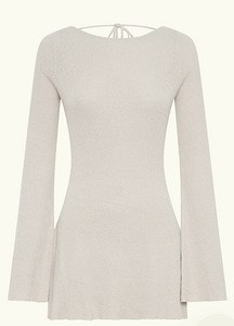 Zahra – Long Sleeve Open Back Mini Knit Dress (Grey) (8 foto / 8)
