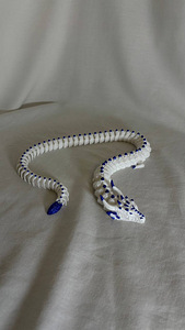 Paindlik 3D-draakon (liikuv) valge-sinine — figuur/antistress (1 foto / 4)