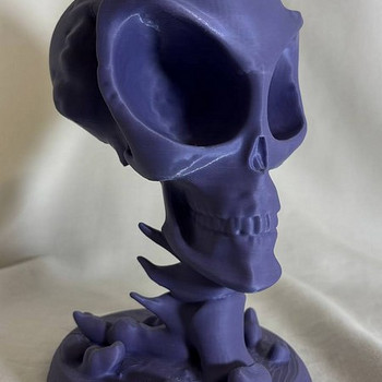 3D-kujuke “Skull” — lilla kolju alusel, dekoratsioon/