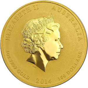 Hobuseaasta 1 oz Austraalia Lunar kuldmünt 2014 (1 foto / 2)