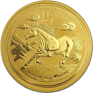 Hobuseaasta 1 oz Austraalia Lunar kuldmünt 2014 (2 foto / 2)