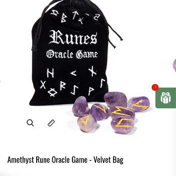 Amethyst Rune Oracle Game - Velvet Bag