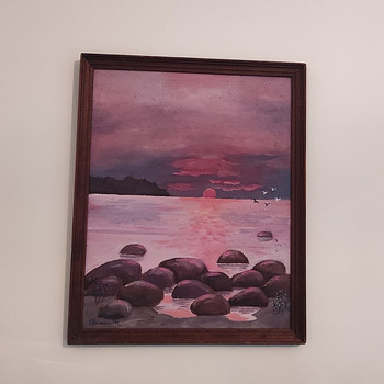 ЗАКАТ H.VIIRMANN 1991 Г. АКВАРЕЛЬ НА БУМАГЕ 44X54 СМ