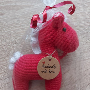 Punane hobune,12 cm. Käsitöö