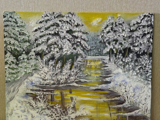 "Talv metsas" Nikolai Shoshin, 2018, õli, papp