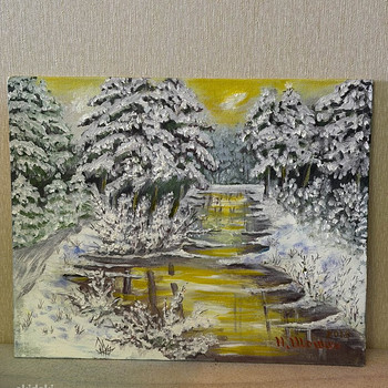"Зима в лесу" Николай Шошин, 2018, масло, картон-папка